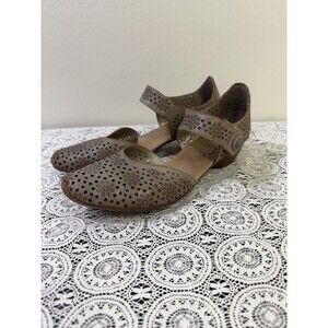 Rieker Antistress Shoes Women 40/US 9 Taupe Mirjam Low Heel Sandal Maryjane Pump